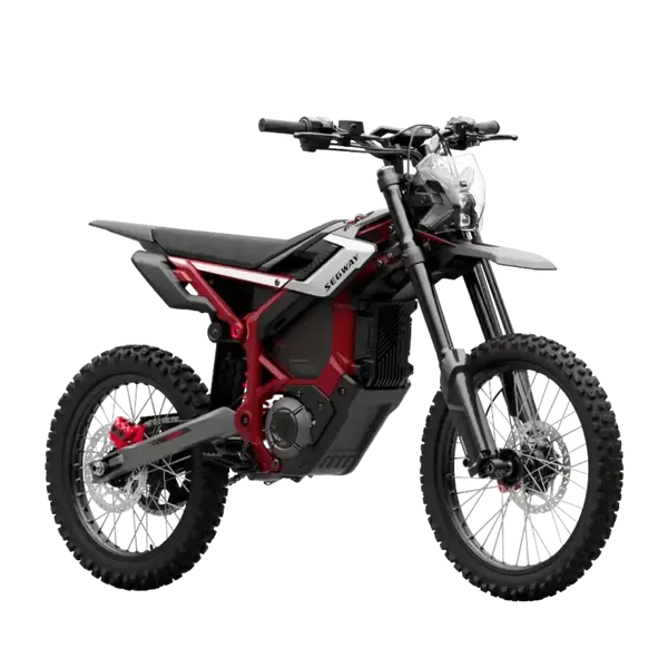 Segway Xaber 300 for sale in Australia, with red and black frame, knobby off-road tyres, long-travel suspension and motocross-style design
