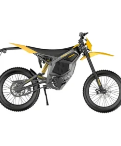 Freego Nova 5 Pro for sale in Australia, Yellow and black Freego bike side view stand on a studio